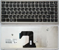 Клавиатура Lenovo IdeaPad U410 черная рамка серебристая