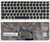 Клавиатура Lenovo IdeaPad U460 черная, рамка серебристая