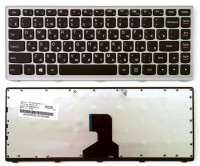 Клавиатура Lenovo IdeaPad Z400 черная, рамка серая