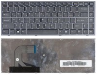 Клавиатура Sony Vaio VPC-S черная, рамка темно-серая, с подсветкой
