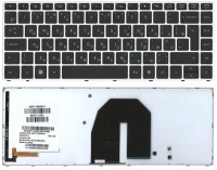 Клавиатура HP Probook 5330 черная, серебристая рамка с подсветкой