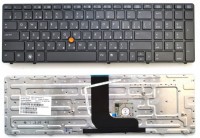 Клавиатура HP EliteBook 8560, 8570 черная, с рамкой