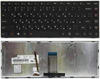 Клавиатура Lenovo IdeaPad G40-30, G40-70 черная, рамка черная, с подсветкой