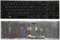 Клавиатура Toshiba Satellite P50-B, P50T-B, P55-B, P55T-B черная, без рамки, с подсветкой