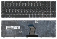 Клавиатура Lenovo ideaPad Y570 чёрная, рамка серая