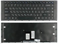 Клавиатура Sony Vaio VPC-EA черная, с рамкой
