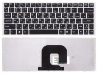 Клавиатура Sony Vaio VPC-YA, VPC-YB черная, рамка серебристая