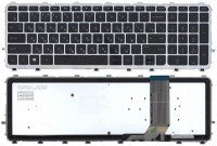 Клавиатура HP ENVY 15-j000, 17-j000 черная, серебристая рамка