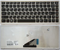 Клавиатура Lenovo IdeaPad U310 черная, рамка белая