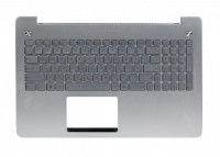 Клавиатура Asus N550J, G550JK серебристая, с подсветкой, топкейс