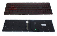 Клавиатура Acer Nitro5 AN515, AN515-51, AN515-52, AN515-53 черная, красные кнопки, с подсветкой