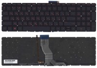 Клавиатура HP Omen 17-W черная, с красной подсветкой