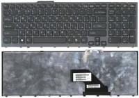 Клавиатура Sony Vpc-F11 Vpc-F12 Vpc-F13 черная, рамка серебристая