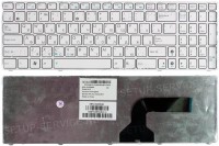 Клавиатура Asus N53 N51 N52 N50 N60 N61 N70 N71 N73 K52 K53 F50 F70 G50 G51 G53 G60  белая, с рамкой